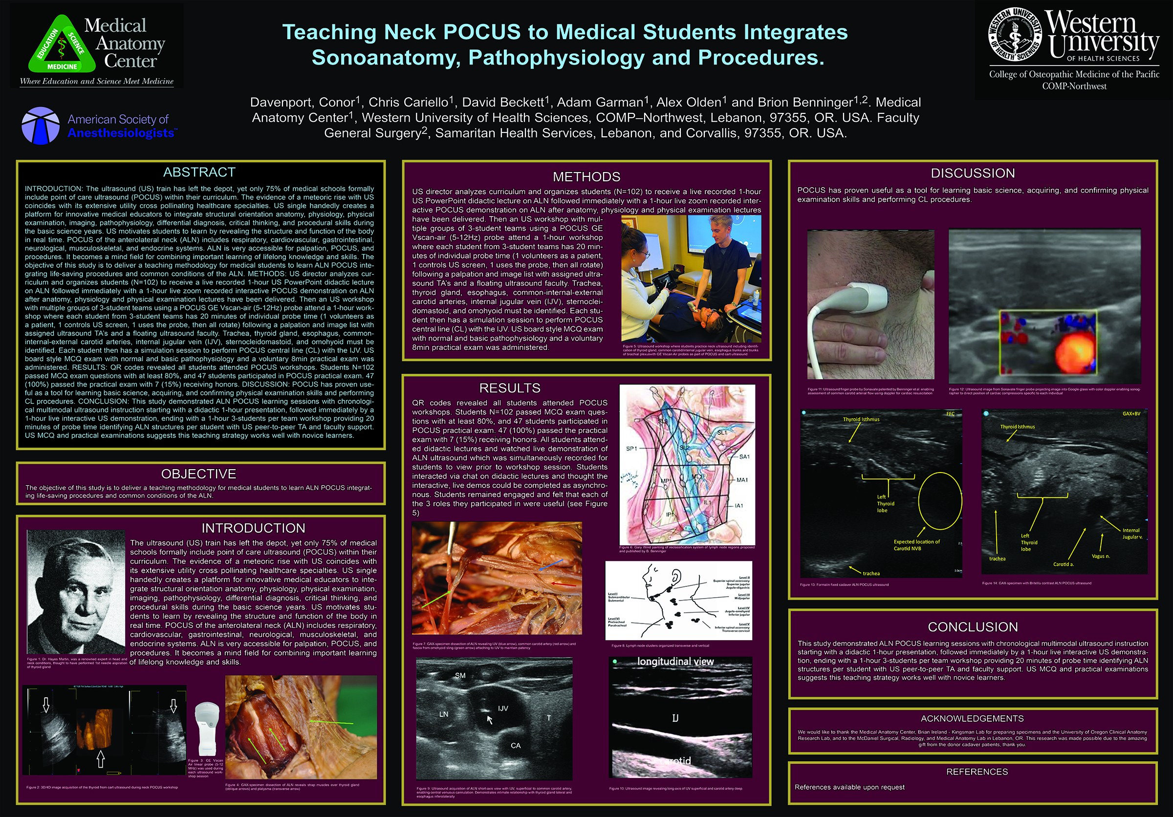 Teaching neck POCUS to medical students poster (2023)